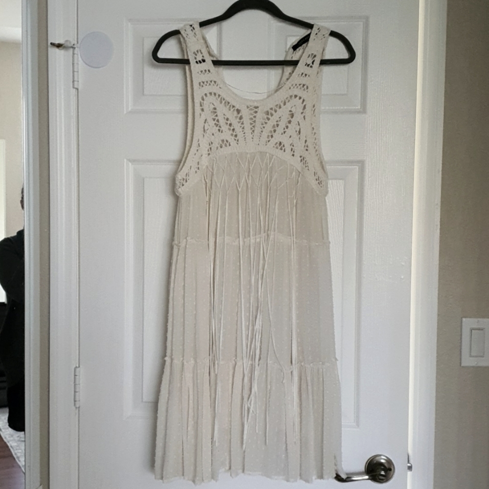 Zara Woman  Crochet dress with Fringe